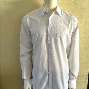 Marc Ecko White Shirt With Embroidered on Chest Men’s Size L